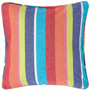 Homescapes Kissenhülle bunt gestreift 45/45 cm , Multicolor , Textil , Gestreift , Quadratisch , 45x45 cm , Oeko-Tex® , Heimtextilien, Bezüge, Kissenbezüge