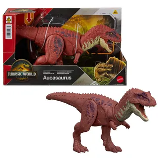 Mattel Jurassic World Wild Roar Aucasaurus 12 cm - Grau/Rot