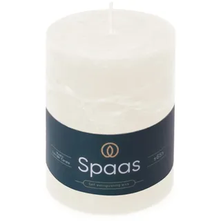 Spaas Rustikale Stumpenkerze 80/110 mm, 65 hours - weiß