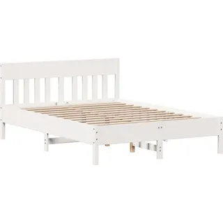 vidaXL Massivholzbett ohne Matratze Weiß 120x200 cm Kiefernholz - Weiß