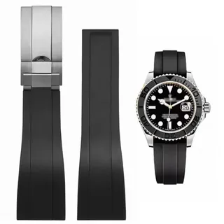 AIYIRUO Bracelets de Montre Caoutchouc pour Rolex Homme 20mm étanche Bracelet Sportif Souple Caoutchouc de Haute Qualité Compatible avec la Série Submariner et Cosmograph Daytona de Rolex