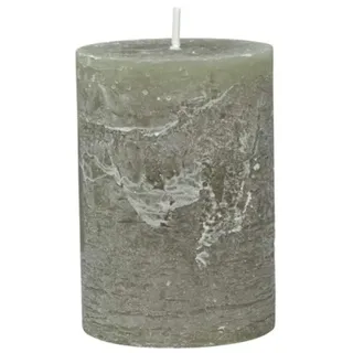 Chic Antique Macon rustikale Stumpenkerze versch.Farben ud Größen Kerze Antik NEU Altarkerzen 100% Paraffin Lange Brenndauer (Olive, 10x7cm)