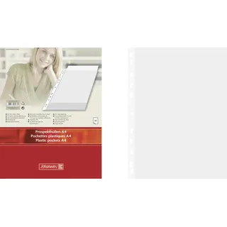 Baier & Schneider Brunnen 1066699 Prospekthülle / Klarsichthüllen mit Lochung (11-fach, A4, PP-Folie, transparent, 10 Hüllen)