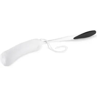 Waschhilfe mit verlängertem, rutschfestem Griff, ergonomisch, austauschbarer Schwamm - Weiß, Schwarz