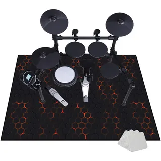 JaevKwzy 180 x 140 cm Elektronisch Schlagzeug Teppich Snare Drum Rug - Schallschutz Teppich - Schallschutzmatte - Drum-Teppich - rutschfeste Trommelmatte - Schalldicht Teppiche