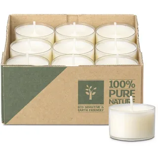 MiCasa SuCasa Teelichter - Nachhaltiges 18er Kerzen Set - 7h Brenndauer je - CO2-neutrale mini Kerzen - Veganes Teelicht (Rapswachs) - 100% recycelte Cups - Made in Germany - Plastikfreie Verpackung