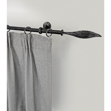 Bild Gardinenstange »ESPERANCA«, 1 läufig-läufig, Wunschmaßlänge, rustikale Vorhanggarnitur, verlängerbar, Eisen, mit Ringe, schwarz