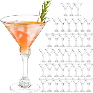 Martini-Gläser aus Kunststoff, 142 ml, wiederverwendbare Cocktailgläser, hohe Mini-Martini-Becher, Margarita-Gläser aus Kunststoff, perfekt für Silvester-Party-Wein, Desserts, Vorspeisen und alle