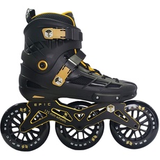 epic Skates 125 mm Engage 3-Rad Inline Speed Skates, Herren, Engage08, schwarz/goldfarben