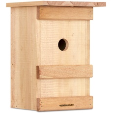 Windhager Nistkasten Birdy, Vogelhaus Brutkasten Nisthilfe Vogelnistkasten, aus Massivholz, inklusive Aufhängevorrichtung, 17 x 17 x 24,5 cm, 06961