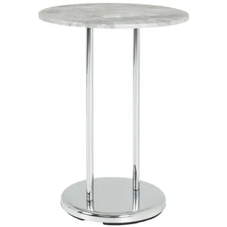 Haku-Möbel Beistelltisch rund betonoptik Chrom MDF Metall, runder Couchtisch - Maße: H 55 x Ø 40 cm Style: Modern