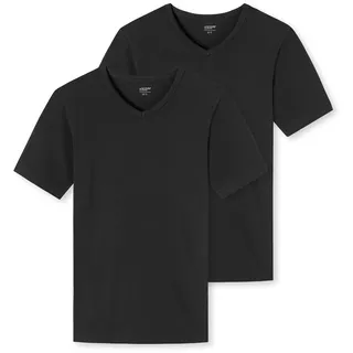 SCHIESSER Uncover by Schiesser Herren, 2pack T-shirt V-ausschnitt, schwarz,