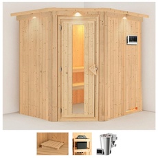 Bild von Sauna »Laila«, (Set), 3,6-kW-Bio-Plug & Play Ofen mit externer Steuerung beige