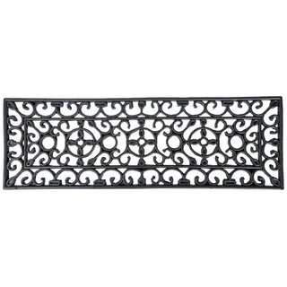Homescapes FUßMATTE Ornament, Gummi 25/75 cm , Naturmaterialen , Floral , Rechteckig , 25x75 cm , Teppiche und Böden, Schmutzfangmatten, Fußmatten