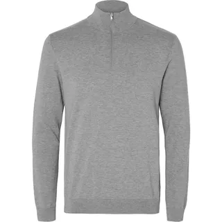 SELECTED HOMME Herren Slhberg B Noos Half Zip Cardigan Strickjacke, Medium Grey Melange, M EU