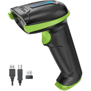 Tera Kabelloser Barcodescanner Handheld 1D Laser Wireless und USB Wired mit Akkustandsanzeige, Extra Großem Akku 2000mAh und Ergonomischem Design, Patent-Nr.: EU008489413, Upgrade-Modell 5100