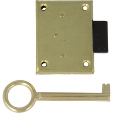 Amig - Einbauverschluss für Möbel | 20 mm Einlass | Inklusive Schlüssel | Verschlusssystem für Tische, Schränke und kleine Möbel | Mattgoldenes Messing.