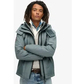 Superdry für Herren. M5011921A Windschutzjacke mit Kapuze Mountain blau (S), Lässig, Recyceltes Polyester, Nachhaltig
