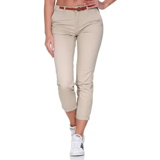 ONLY Damen Chino Hose ONLBiana Cotton Belt Stoffhose mit Gürtel schmales Bein 15218519 Aloe 40/32