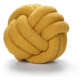 Fay Bless Moderne Wohndekoration Knotenkissen - Handgefertigtes, weiches rundes Kissen für Schlafzimmer, Bett und Wohnzimmer (Ginger,28CM)