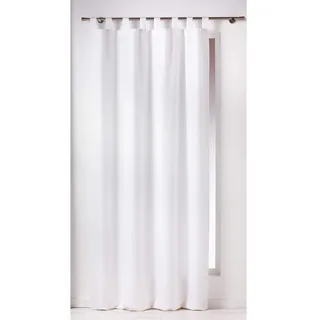 Douceur d'intérieur - 1600515, Vorhang Passanten, 140 X 260 cm, Essentiel, Polyester Unifarben, Weiss mit Schlaufen