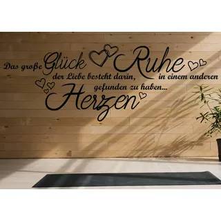 tjapalo® a40 wandtattoo das große glück der liebe Wandsticker Liebessprüche Wandtattoo romantische Sprüche, Farbe: braun (kaffee), Größe: B160xH58cm