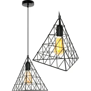 Hängelampe Modell LH2058 mit einer Breite von 28 cm und einer Höhe von 95 cm - Schwarz