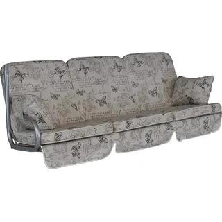 ANGERER Hollywoodschaukel Auflage Comfort – Ersatzauflage für 3-Sitzer Gartenschaukel – Polster für Schaukel zum Sitzen, Liegen & Entspannen, Made in Germany, hochwertiger Stoff, beige Schmetterling