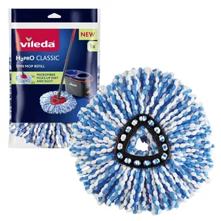 Vileda H2PrO Wischmopp-Ersatzkopf | Mikrofaser-Moppkopf | Entfernt hartnäckigem Schmutz |maschinenwaschbar | langlebiger Mopp | für alle Böden | 1er Pack