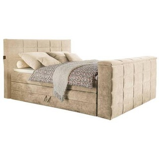 CARRYHOME Boxspringbett Sandfarben + 180x200 cm,