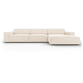 micadoni Ecksofa beige Textil, 4-Sitzer, L-Form, 284x166 cm, Hergestellt in Europa, Oeko-Tex®, Wohnzimmer, Sofas , Couches, Wohnlandschaften, Ecksofas