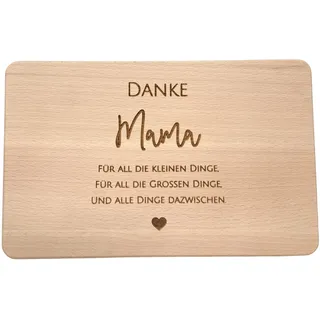 Muttertagsgeschenk Idee - Frühstücksbrettchen aus Holz mit hochwertiger Gravur für die Beste Mama (Danke Mama 2025)