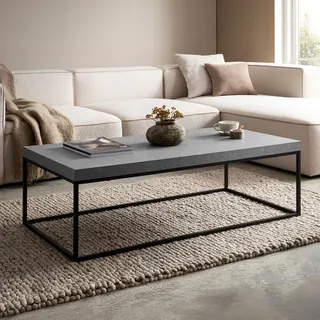 Couchtisch FineBuy Sofatisch 120 cm Wohnzimmertisch Groß Kaffeetisch Modern - Grau