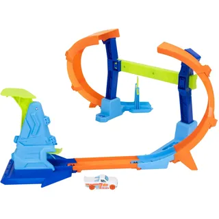 Mattel Hot Wheels Autorennbahn "Hot Wheels Stunt Tracks Corkscrew Jump Champion", bunt