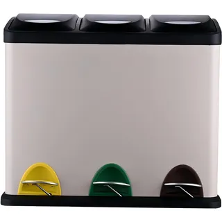 Relaxdays Mülleimer 24 l Beige