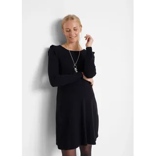 Umstandskleid BONPRIX "Umstandskleid aus weichem Strick", Damen, Gr. 40/42 (M), N-Gr, schwarz, Obermaterial: 70% Baumwolle, 30% Polyamid, Kleider Umstandskleid, für Schwangerschaft, aus weichem Strickmaterial, bequeme Passform