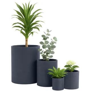 CLP Pflanzkübel 4er Set Anthrazit , Kunststoff , 44 cm , Dekoration, Blumen & Blumentöpfe, Übertöpfe