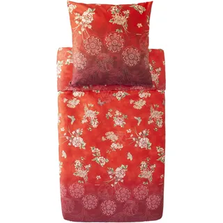 Bassetti ESPERIDI Bettwäsche + 1 Kissenhülle aus 100% Baumwollsatin in der Farbe Rot R1, Maße: 135x200 + 1 K 80x80 cm - 9333284