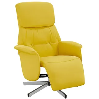 vidaXL Relaxsessel mit Fußteil Hellgelb Stoff