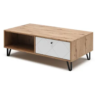 Vicco Couchtisch Nizza Weiß Eiche 110 x 60 cm