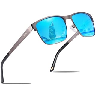 CARFIA Polarisierte Herren Sonnenbrille Metallrahmen UV 400 Fahrerbrille Sportbrille Kategorie 3