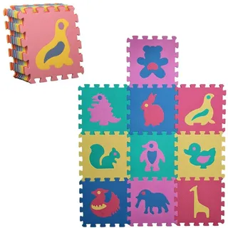 10 Matte Teppich Puzzle Mit Tiere Farbig Spiel Kind 29CM Gummi Eva