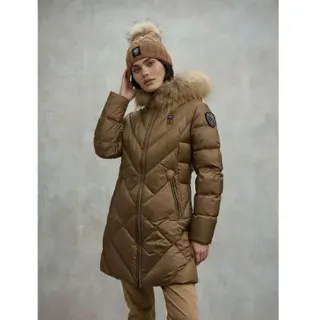 Blauer für Damen. 25WBLDK03098 Althea beige, goldfarbene Jacke (S), Lässig, Polyamid