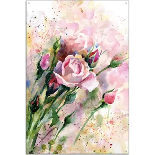 Wallario Outdoor-Poster für Garten oder Balkon, Motiv Abstraktes Blumenbuket, in ca. 61 x 91,50 cm - Weiß