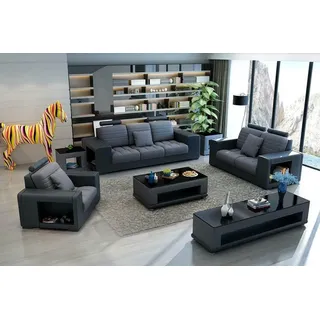 Sofagarnitur 3+2+1 Sitzer Wohnlandschaft Moderne JVmoebel - Schwarz