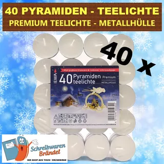 erzgebirge palast Pyramiden-Teelichter Premium 40 Stück weiß