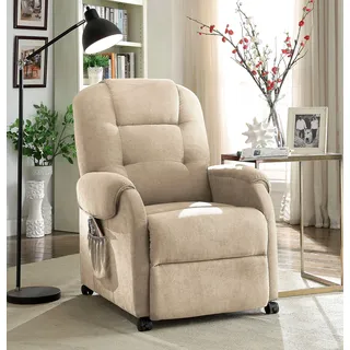 Atlantic Home Collection Relaxsessel Tobi Polyester 76 x 99 x 93 cm Beige mit Relaxfunktion