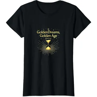 Goldene Geburtstagsträume: Elegante Sanduhr-Feier T-Shirt, Damen, Schwarz, XL