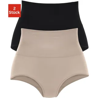 Formslip PETITE FLEUR, Damen, Gr. 36/38, schwarz (schwarz, beige), Obermaterial: 65% Baumwolle, 20% Elasthan, 15% Polyamid, unifarben, Unterhosen Formslip, aus elastischer Baumwolle, Shape wear, Topseller