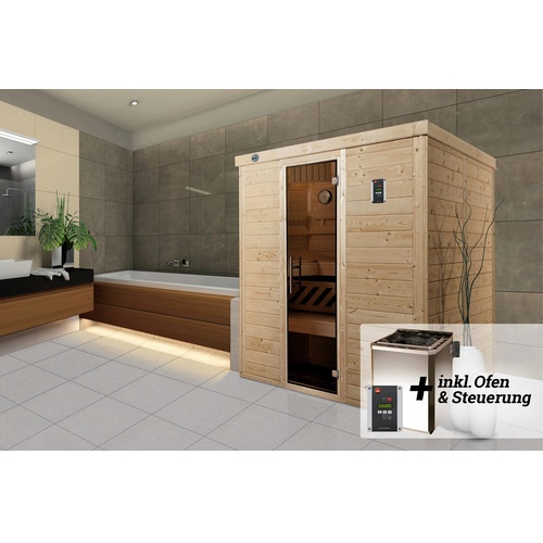 Bild von Sauna »Kemi«, 7,5 kW Bio-Ofen mit digitaler Steuerung beige